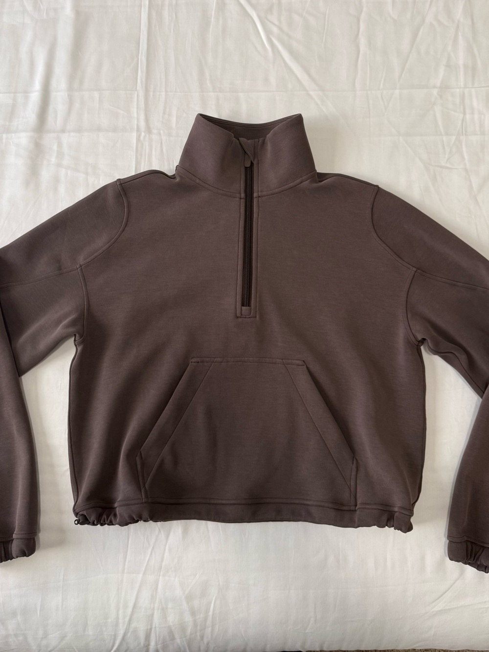 lululemon athletica Softstreme Espresso Brown Half-Zip Pullover size 2